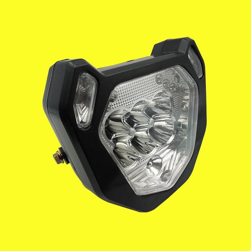 摩托车电动三轮车熊猫款大灯超亮led前大灯12v48v60v72v通用熊猫款