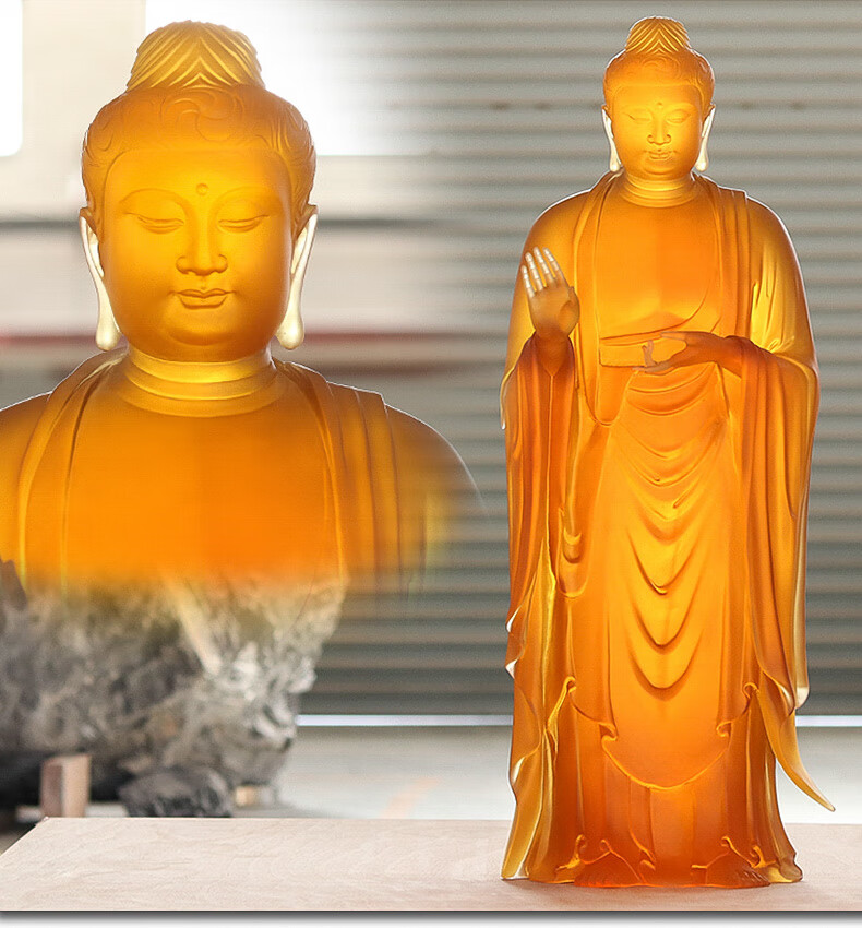 80cm药师七佛七手势七色佛像摆件琉璃光如来坛城寺院佛堂供奉佛具