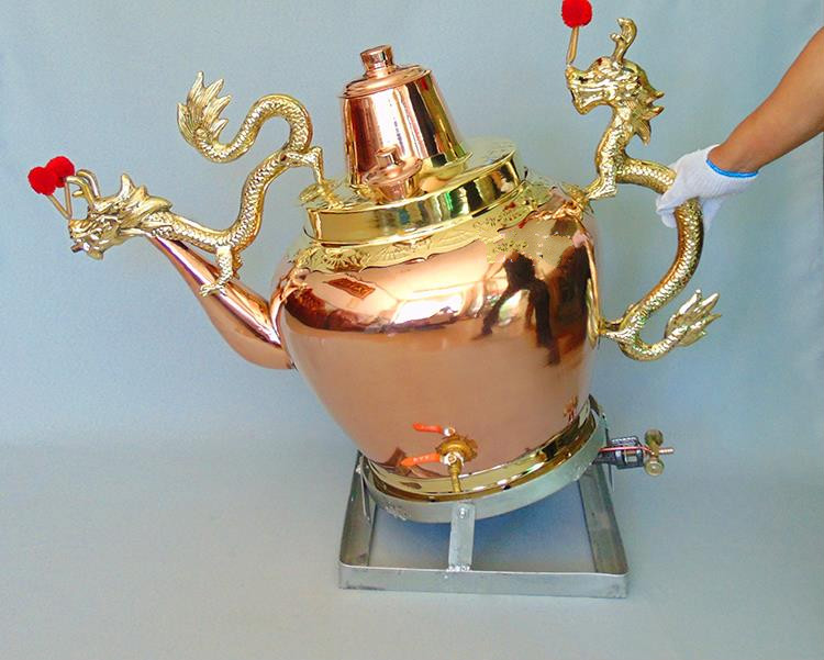 莲子粥龙嘴大铜壶莲子粥铜壶茶汤铜壶龙头壶纯铜加厚电可定做小号款