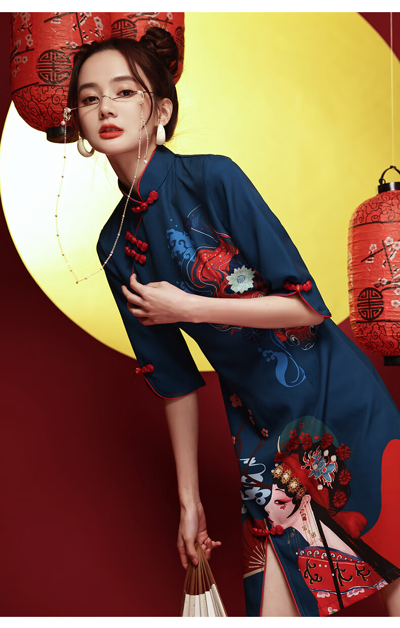 mlcriyg改良旗袍高端女装复古国潮2021新款夏时尚中国风小个子年轻款