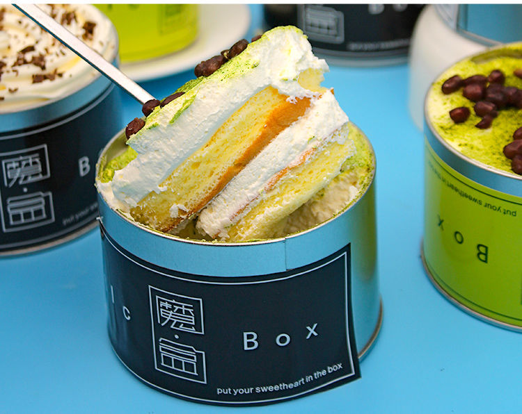 网红盒子蛋糕零食甜品小铁盒慕斯蛋糕铁罐子罐装豆乳奶油盒子蛋糕2盒