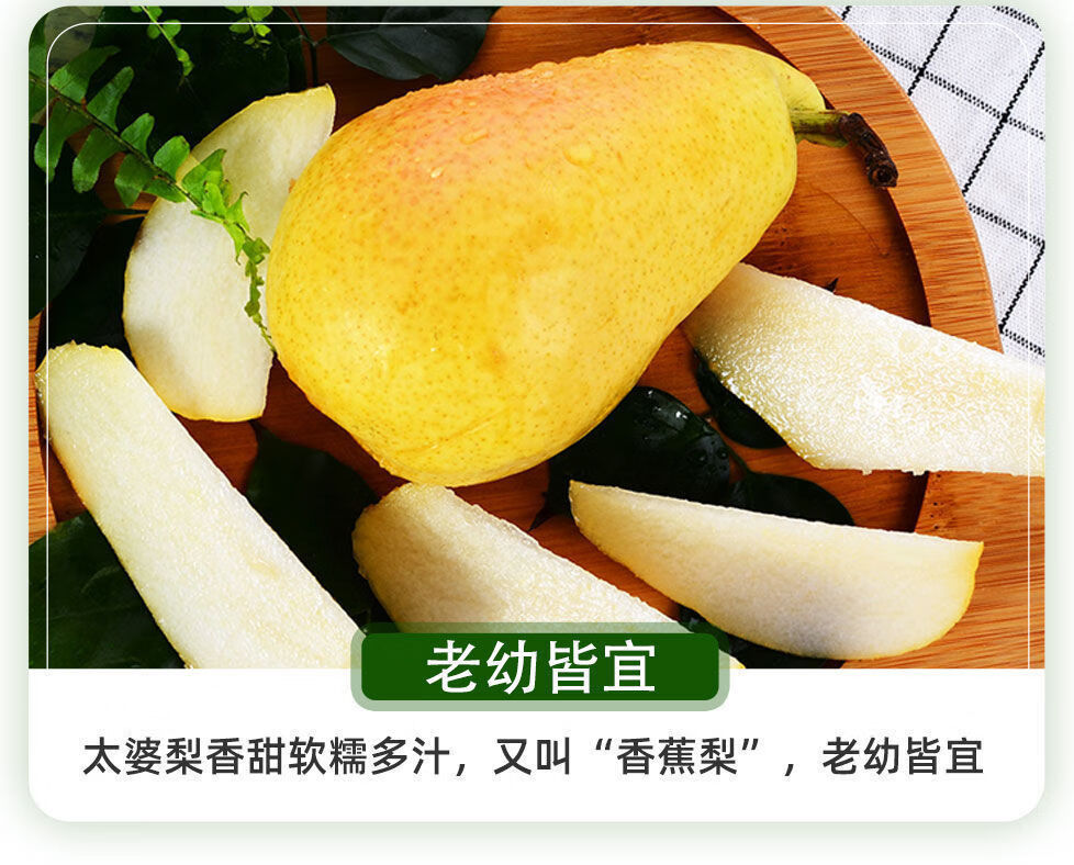 爵妃 太婆梨正宗甘肃香蕉梨水果现摘大头梨当季新鲜梨子整箱9斤 9斤