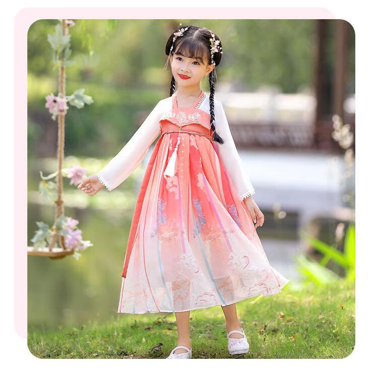 秋装汉服连衣裙2022新款小仙女中国古风纱裙女孩春秋款古装风公主裙