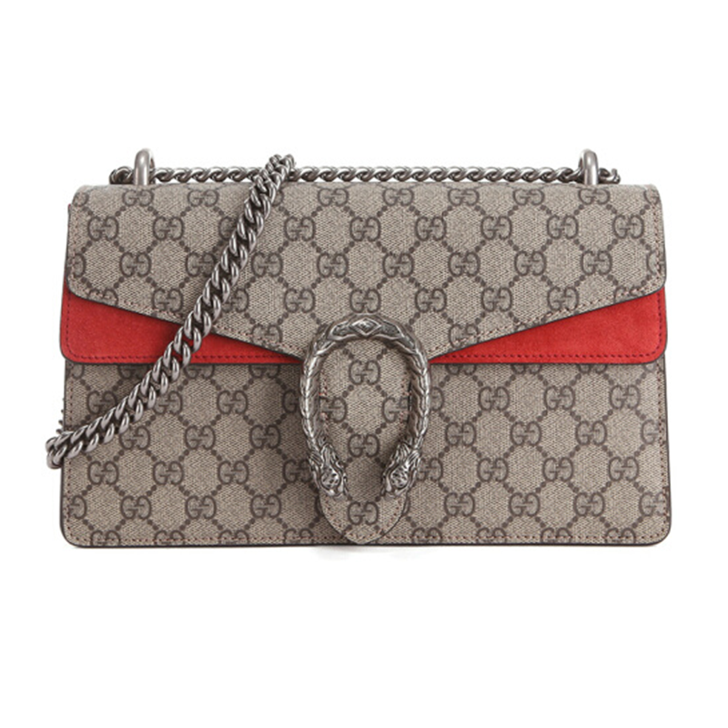 gucci古驰酒神包dionysus虎头扣老花logo帆布链条钱包单肩斜挎包迷你