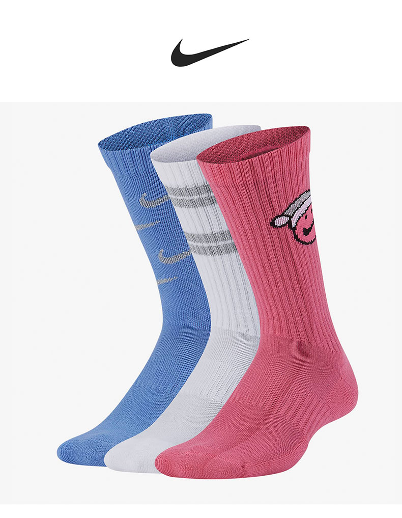 nike/耐克2020冬新款男女运动休闲棉袜(3双装)圣诞袜cv8575 cv8575