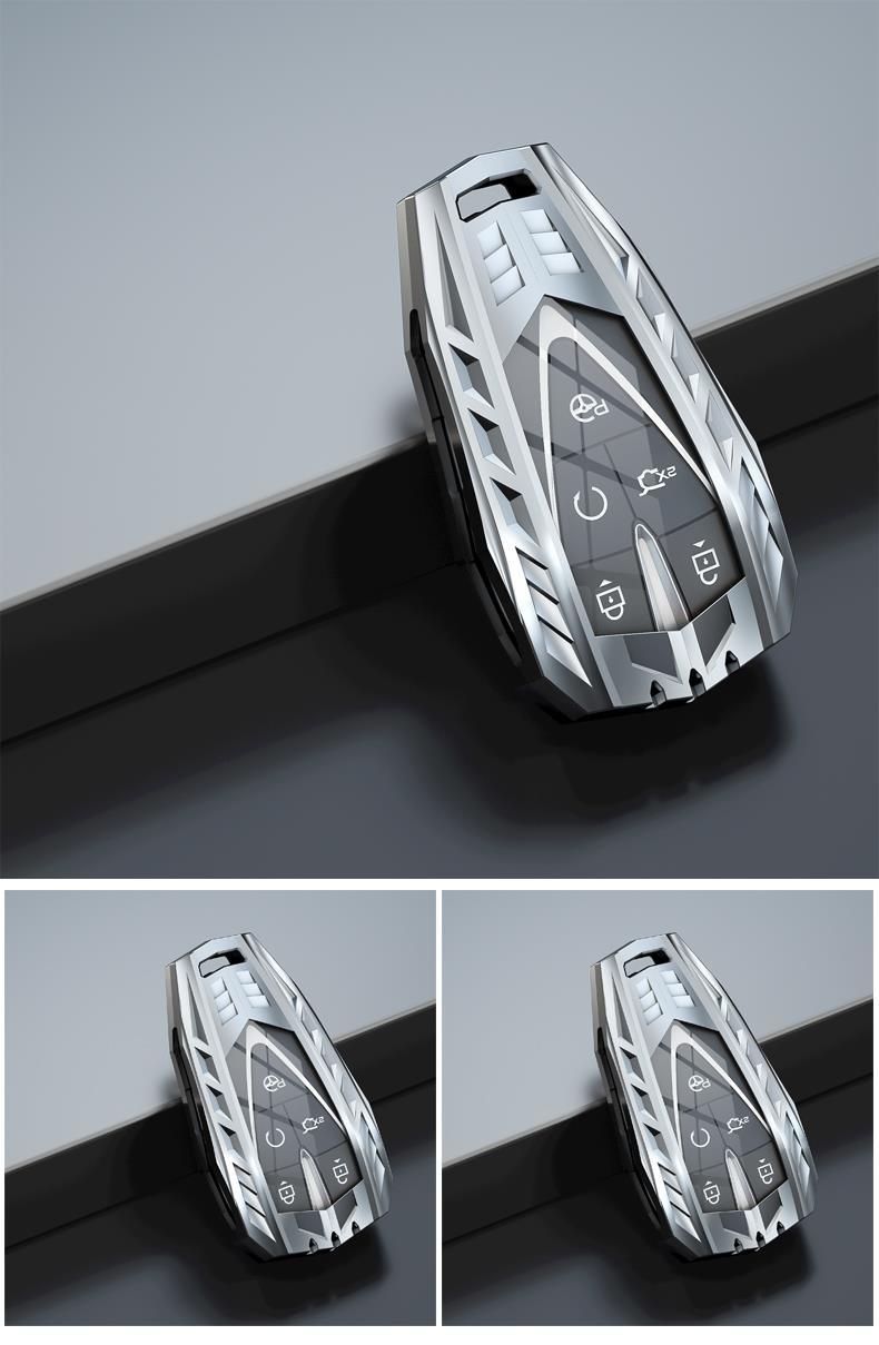 长安univ钥匙套改装金属壳2022款univ汽车用品钥匙扣包univ枪色配金属