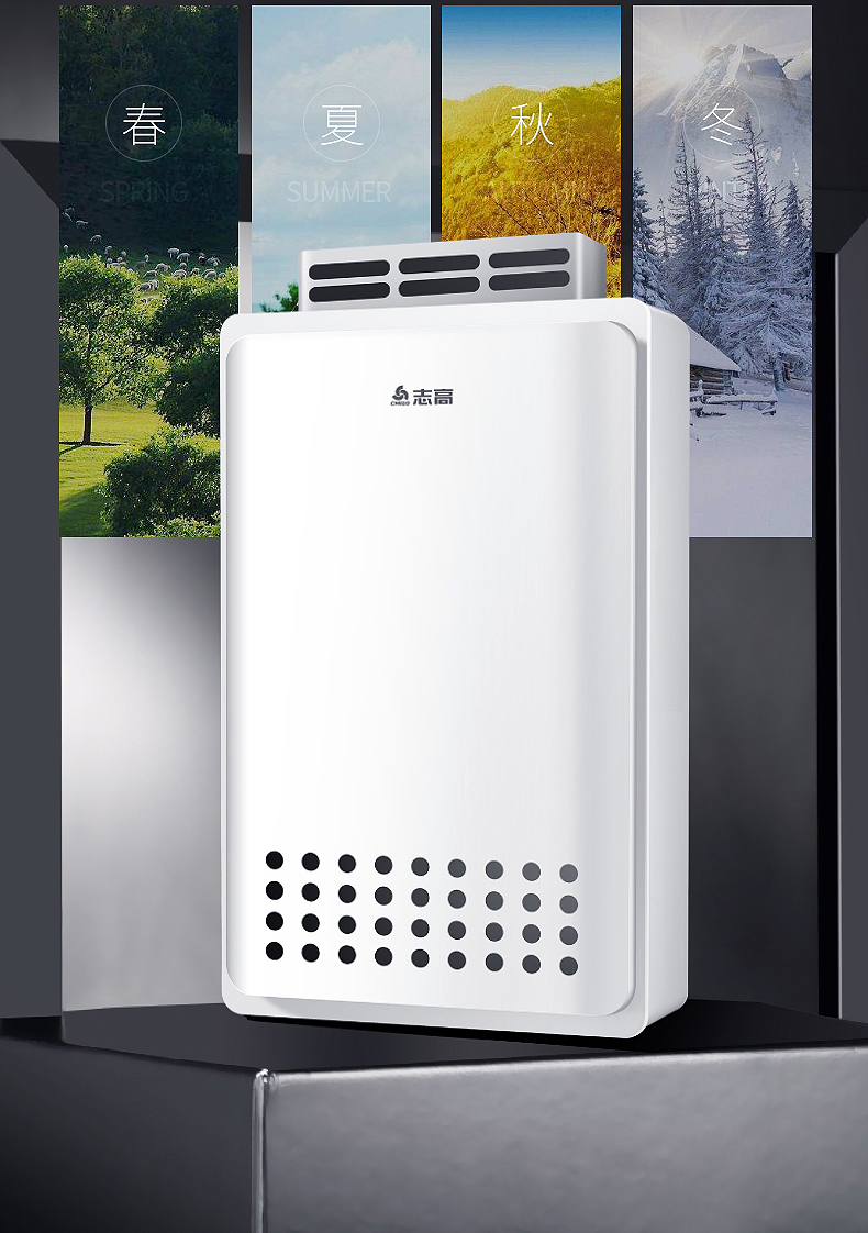 志高chigo16升天然气热水器户外机外墙高层防风无烟管防水防冻远程