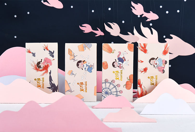 汋约三年二班麻球童话镇礼盒n次贴卡通可爱便利贴女生备忘学生留言条