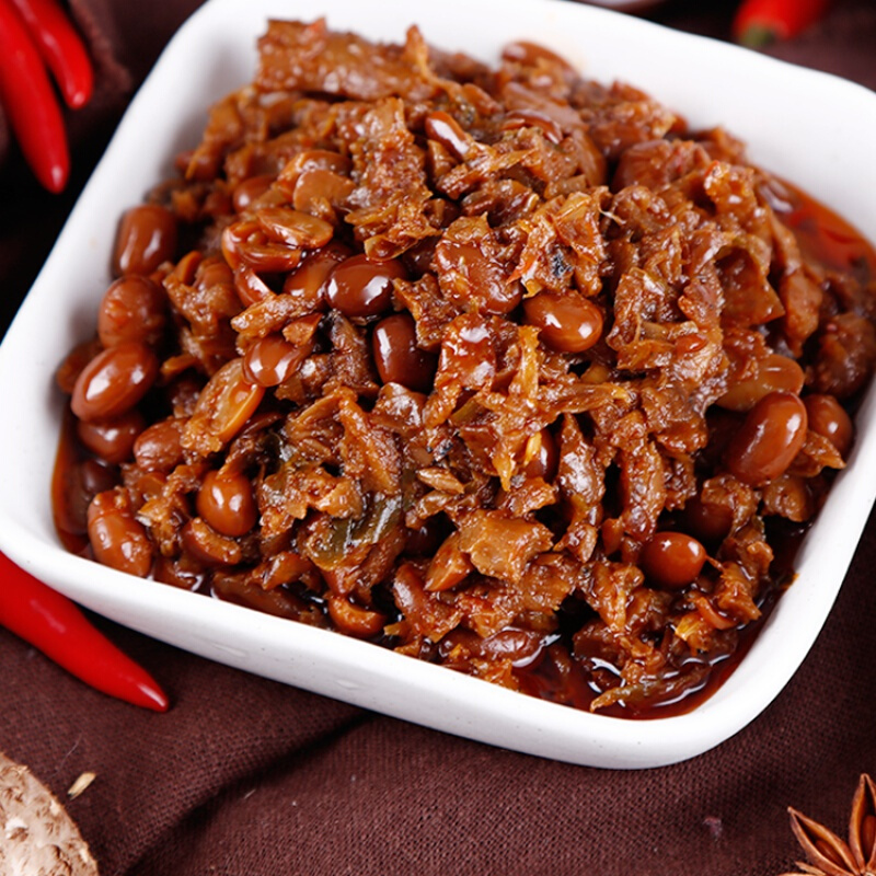 河南商丘特产名吃酱豆酱豆子微辣香辣夹馍酱豆酱菜拌饭酱 微辣酱豆300
