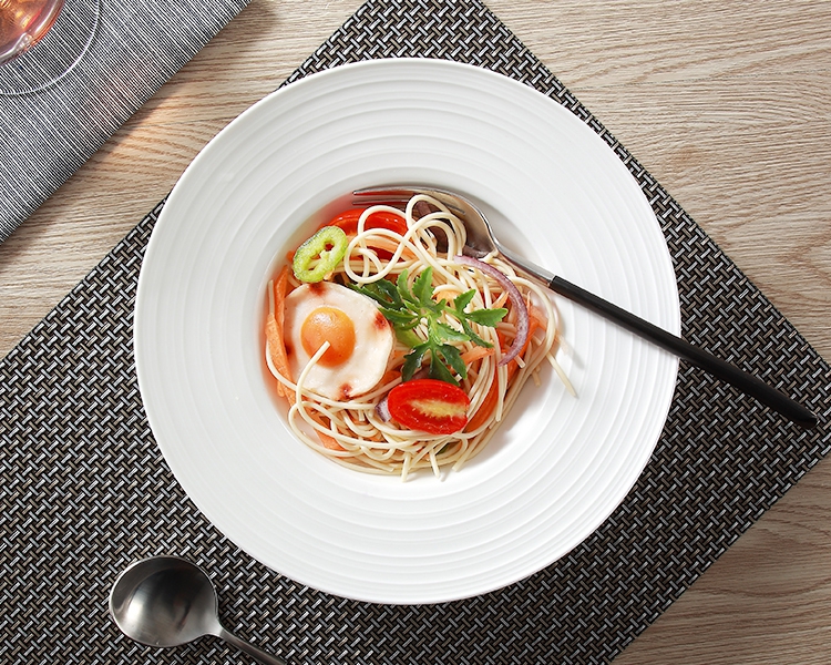 草帽盘创意意大利面盘飞碟盘草帽意面欧式深盘西式汤盘11英寸西餐汤盘