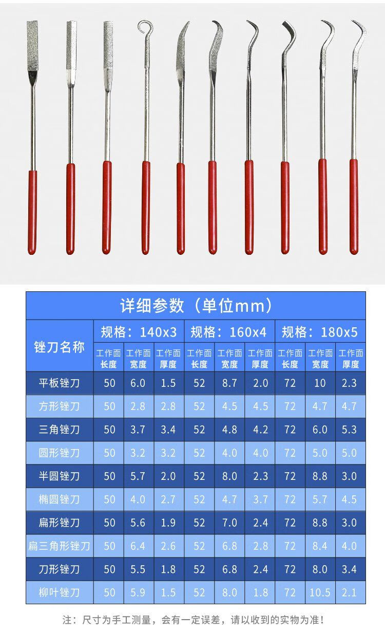 精选金刚石锉刀合金锉刀小钢锉刀圆锉尖头圆形锉刀平板锉什锦锉织语全