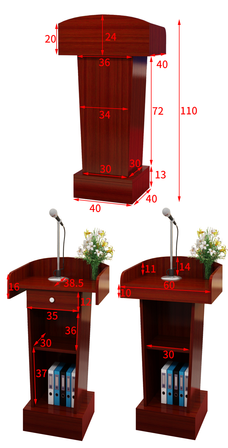 演讲台 迎宾台接待台发言台讲桌简约现代主持台启动讲台地台 无抽纯黑