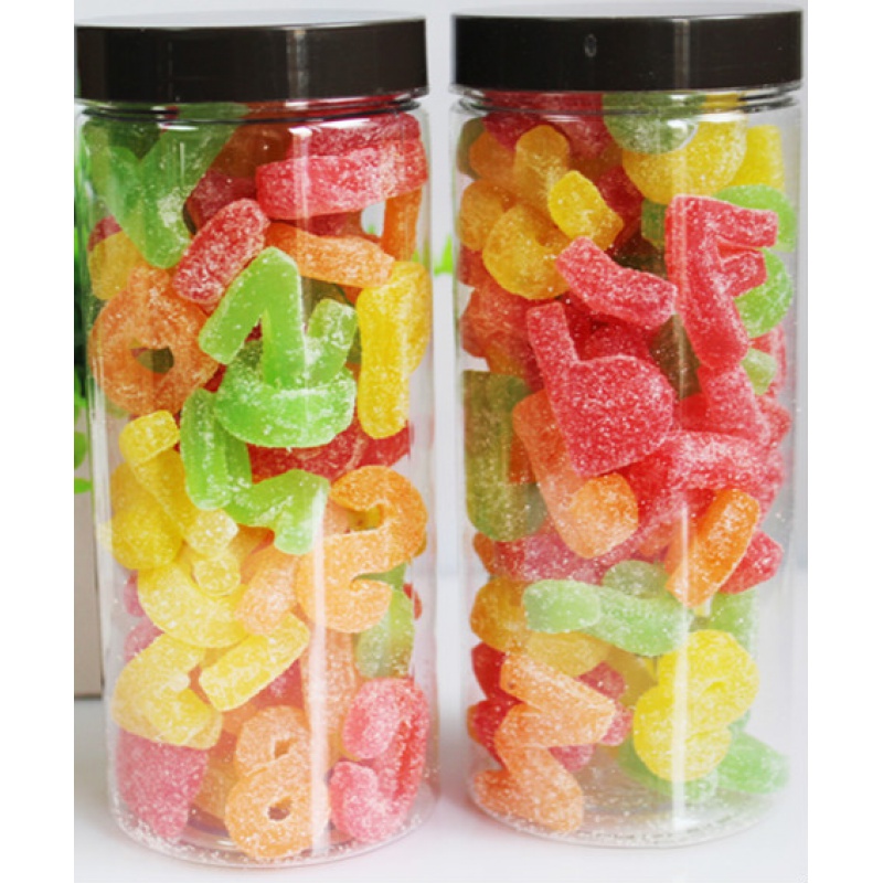 字母形软糖2瓶500克 数字糖果 拌砂糖 零食六一节日糖果礼盒 1瓶数字