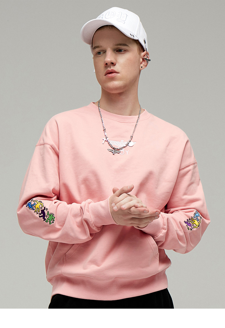 boylondon官方旗舰keith haring联名情侣圆领套头卫衣460214 b204nb
