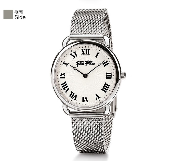 follifollie芙丽芙丽学生复古金属编织石英手表男生女生wf16t013bps