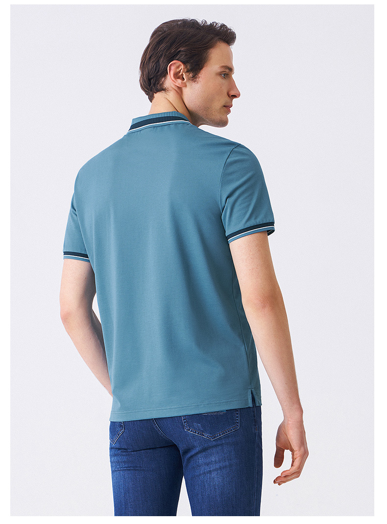 versino/梵思诺男装2022春夏夏新品翻领短袖男士商务男t恤 15v红色 56