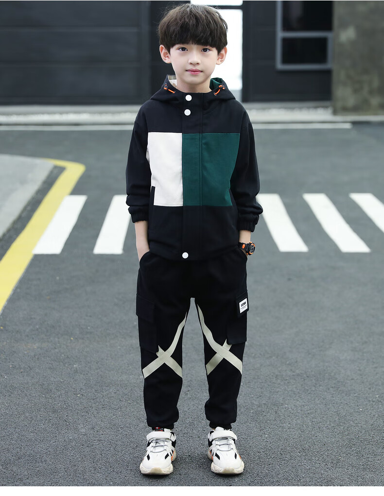 童装男童秋装套装2022新款中大童儿童服装男孩衣服8岁-12岁春秋季拉链