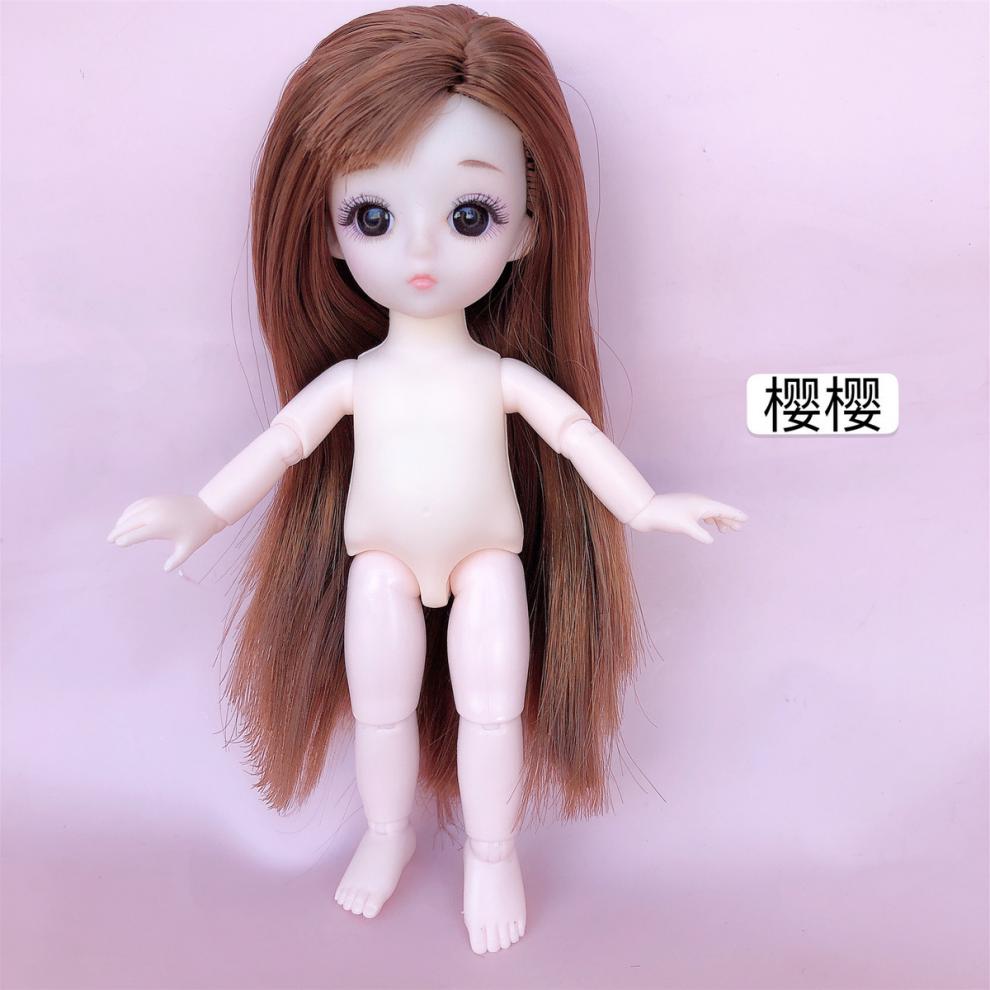 17厘米迷糊裸娃素体3d真眼13关节过家家玩具可爱bjd小芭比娃娃小号