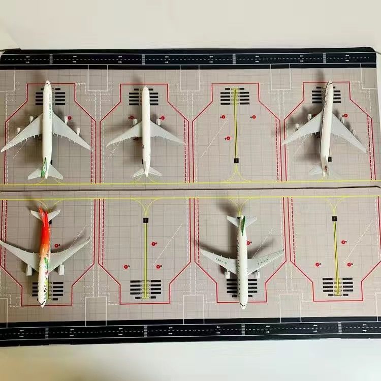 飛機場模型場景跑道1400仿真客機機場平面民用航空波音空客可拼接機場