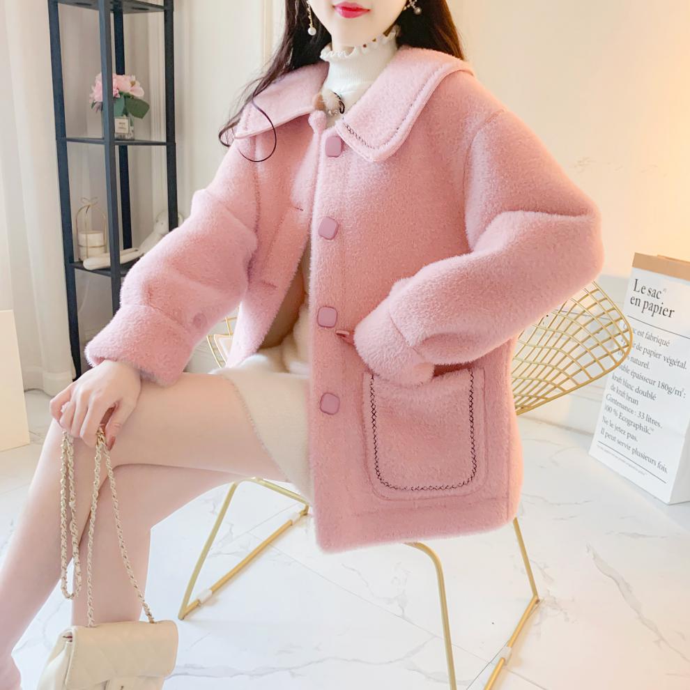 【开春新款】【高质量】品质水貂绒短外套女冬季韩版加厚皮毛一体小