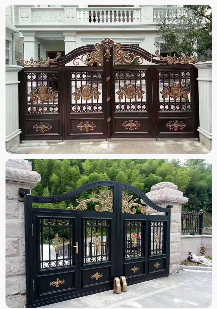 净兰馨 别墅大门庭院门对开围墙家用双开乡村豪华电动铝合金移门铝艺