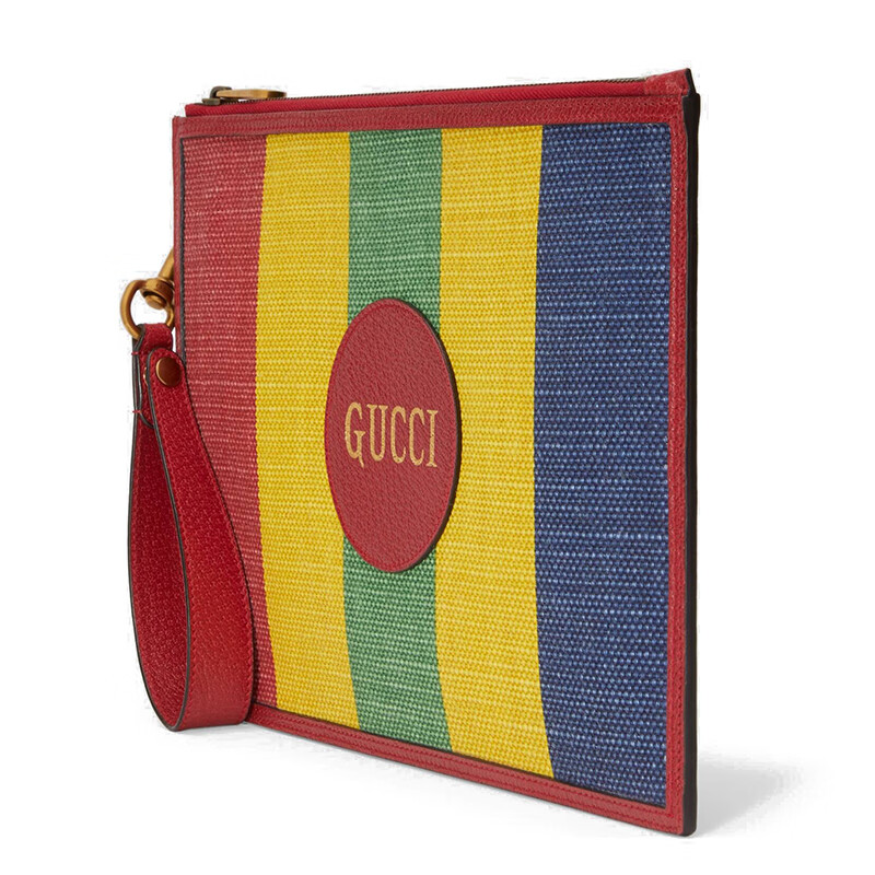 gucci/古驰2020新款男士baiadera系列条纹帆布手拿包6256022csat8946