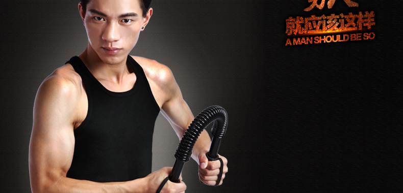 锻炼手臂力器材男生握力运动健身公斤弹簧棍家用胸肌棒豪华包胶电镀
