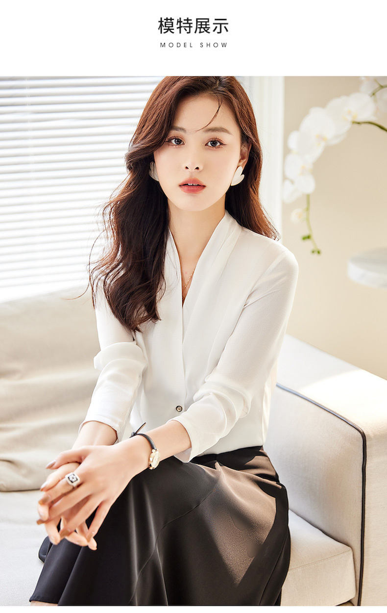 高档女装白色衬衫套装女2022春季新款气质时尚休闲打底感女士衬衣上衣