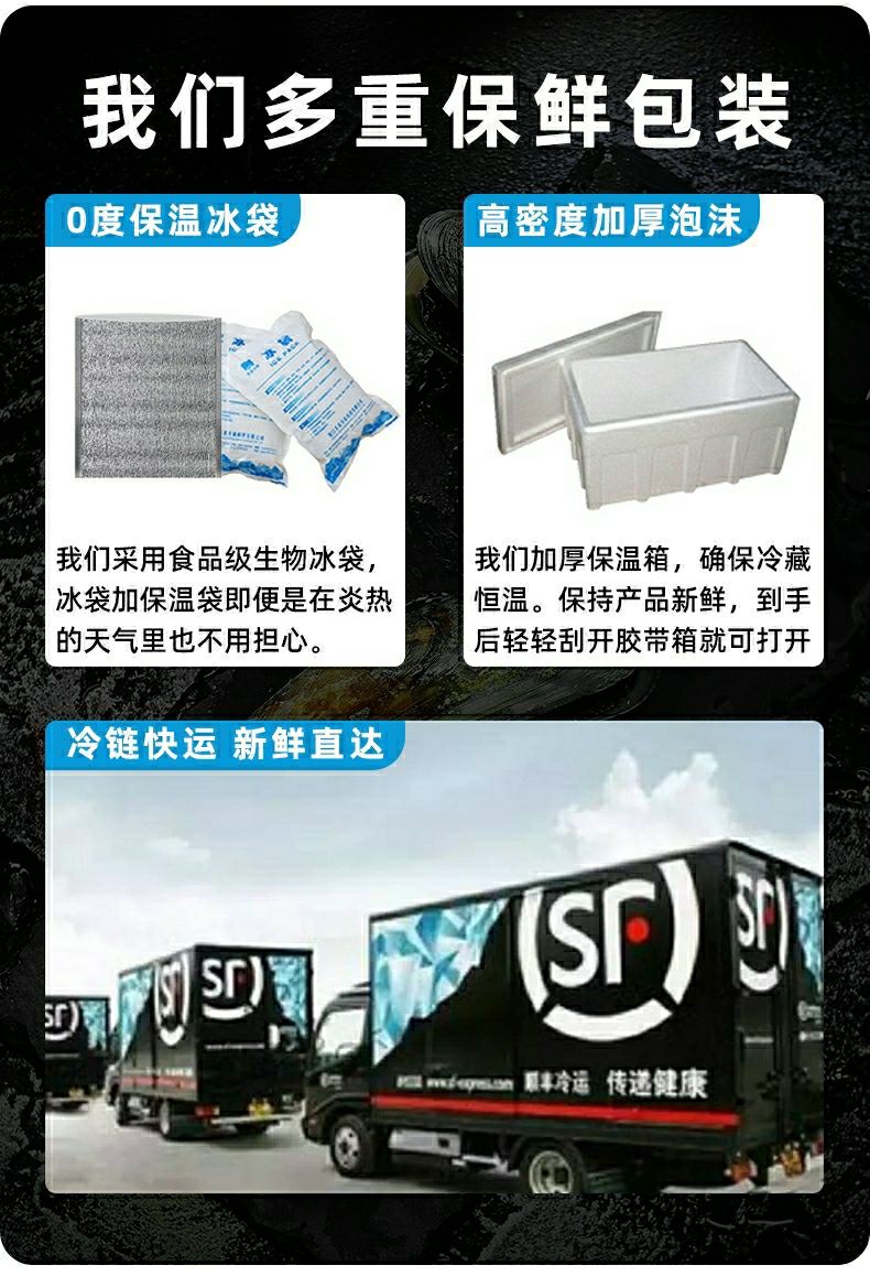 顺丰快递鲜活大青口贝新鲜超大海虹带壳淡菜贻贝类生鲜海鲜水产1斤