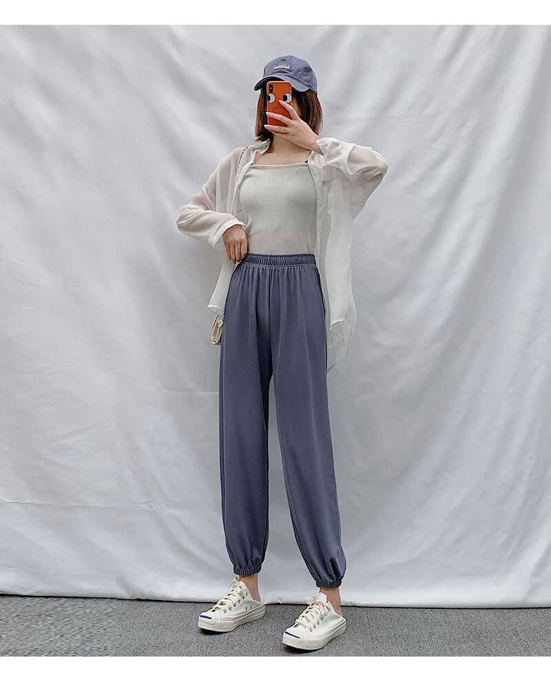 【2件特价】cscz 冰丝灯笼裤女宽松束脚夏季薄款防蚊大人哈伦显瘦运动