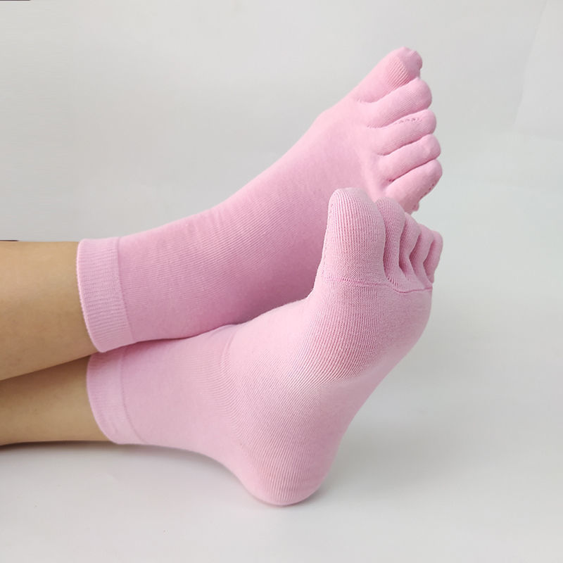 五指袜女棉春夏隐形吸汗女士分趾袜脚趾棉袜女女士子女士中筒精品小花