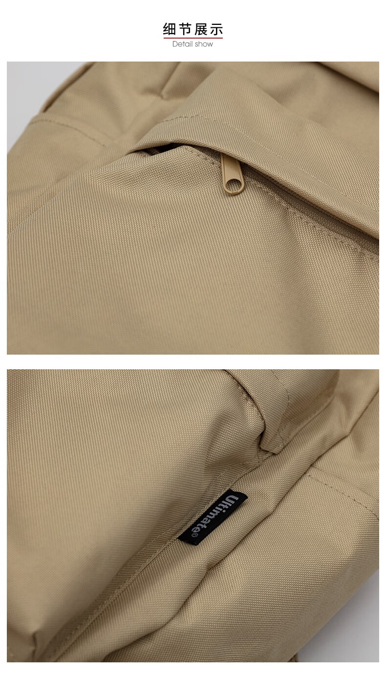 spao休闲书包男女双肩背包户外学生包灰色