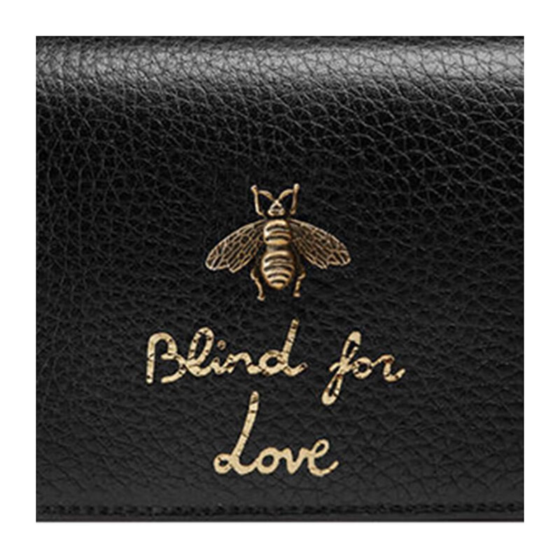 gucci古驰女包金属小蜜蜂字母印花钱包卡包460185a7m0t1000