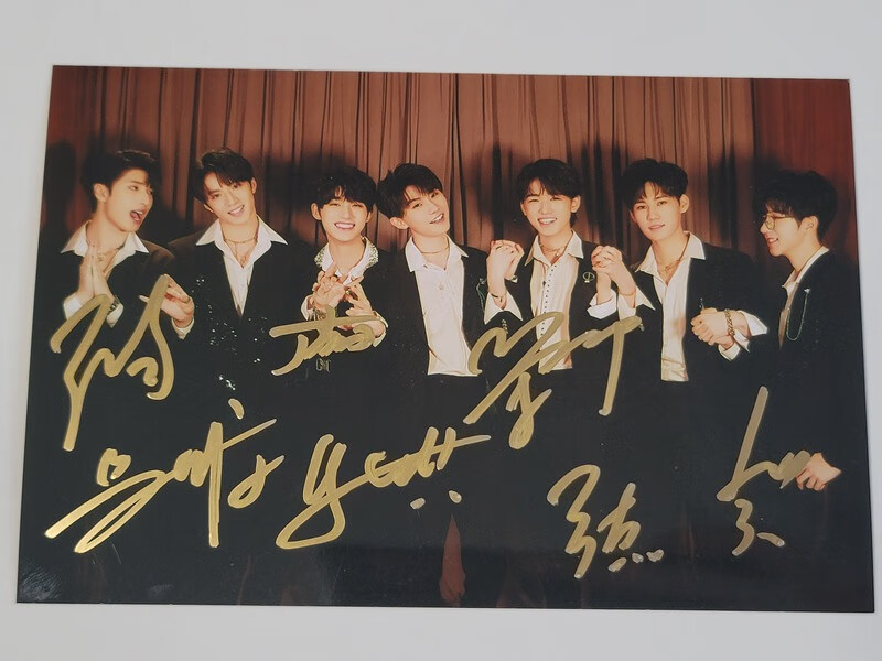 2021年1月新款tnt时代少年团亲笔签名6寸照片12寸签名海报e12寸签名