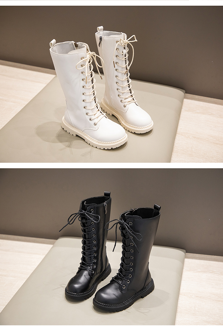 霏楚小学生靴子女孩长筒靴子女童长靴秋季新款儿童骑士英伦风儿童小