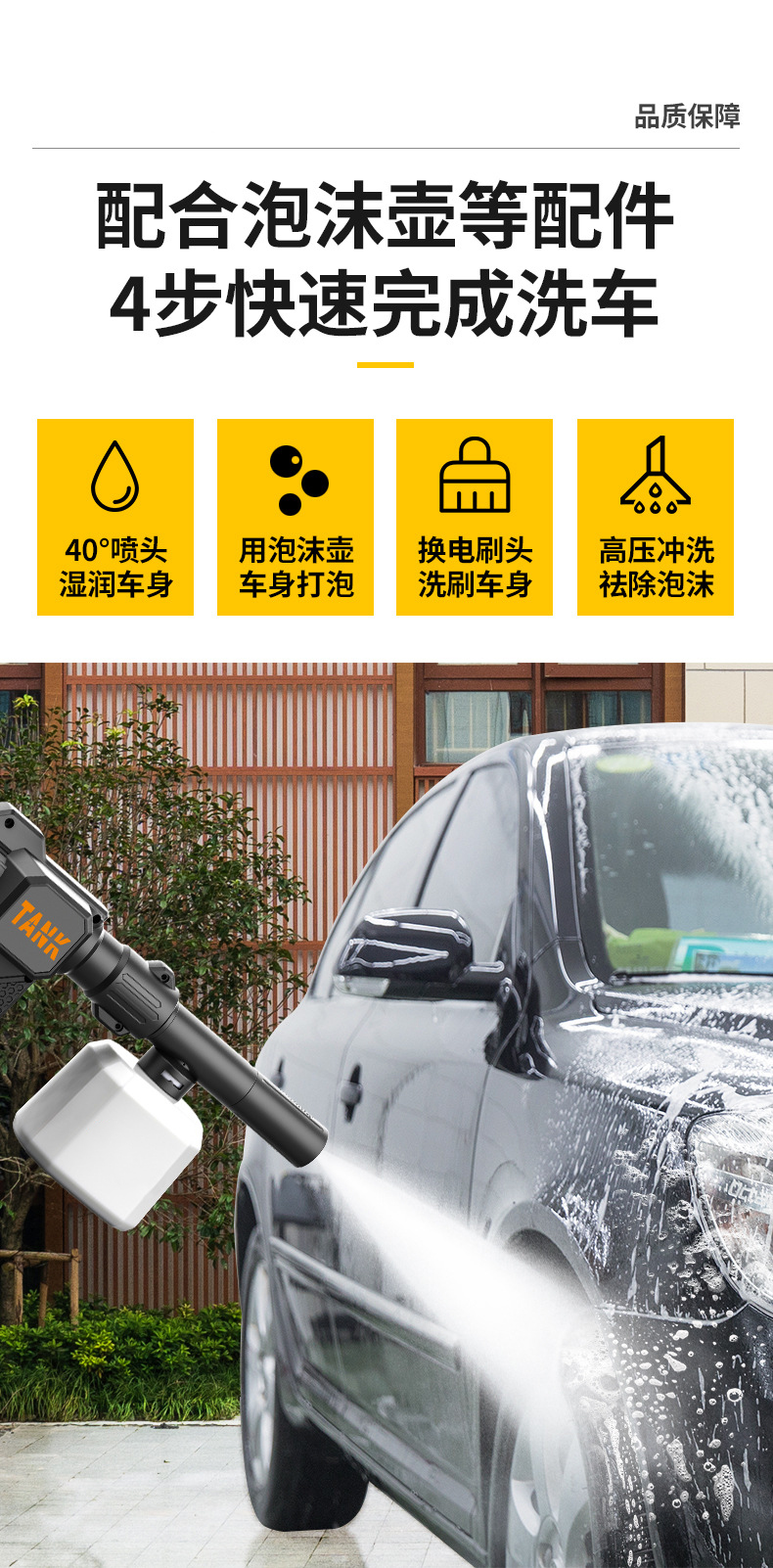 充电车载便携式无线洗车机锂电家用高压清洗机大功率水枪yl无线双电