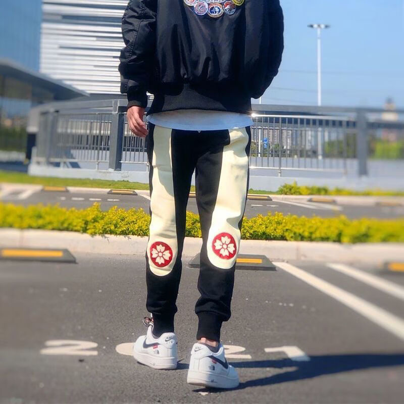 福神裤子百搭休闲裤子男潮牌印花束脚大卫裤直筒毛圈男士运动裤 333 l