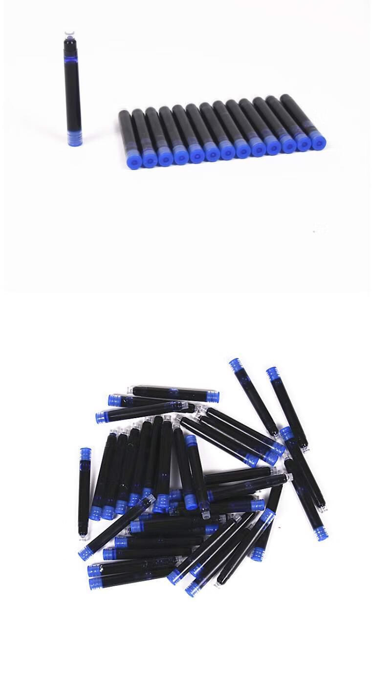 6小口径细墨囊纯蓝墨蓝黑色配英雄等卡通金属钢笔旭泽 纯蓝【可擦】