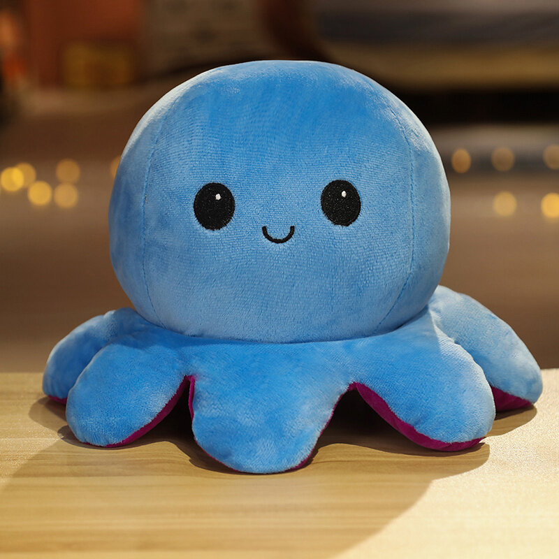 抖音ins双面章鱼小公仔毛绒玩具可翻转变脸玩偶生日礼物女闺蜜床上