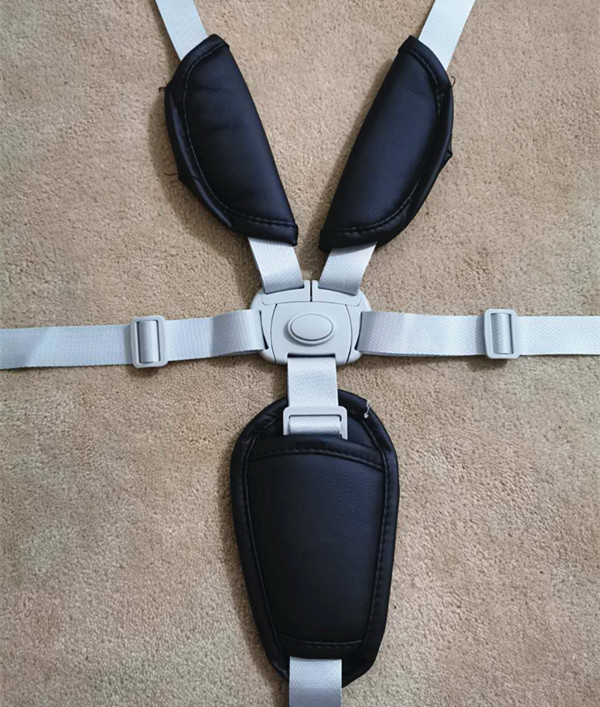 婴儿车配件五点式安全带童餐椅椅绑带配件银灰安全带黑色护肩档