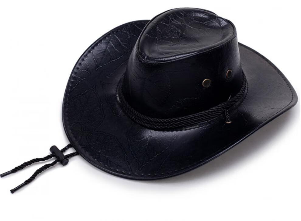 西部牛仔帽子男大檐美国风帽夏天戴的户外遮阳帽复古