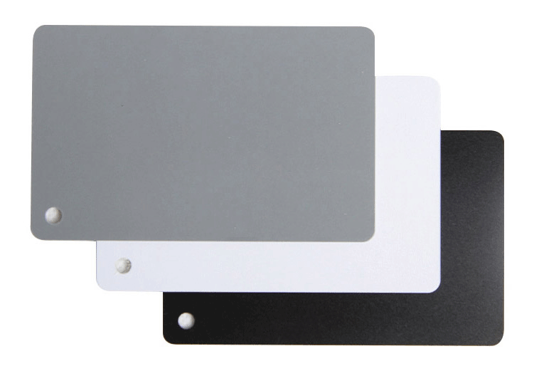 18度灰卡灰板摄影卡小灰卡手动白平衡卡测光卡黑白灰三色中灰板
