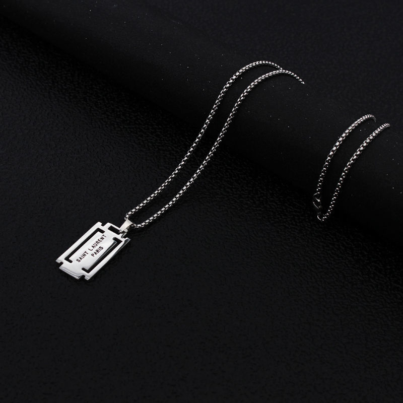 不期而爱perthsaint泡芙同款刀片吊坠项链钛钢潮男女嘻哈街头项链泡芙