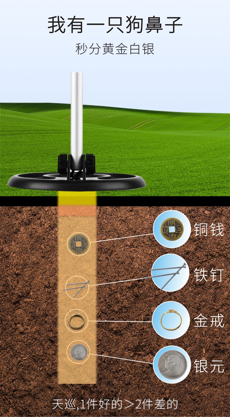 探鐵器金屬探測器高精度戶外尋寶地下探寶儀器10米3考古鐵可視脈衝x