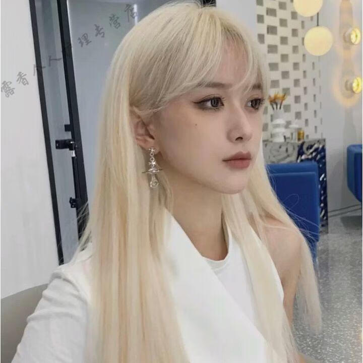 褪色剂漂白剂染发剂2022流行染发浅金亚麻白金米金色自己在家染白金色