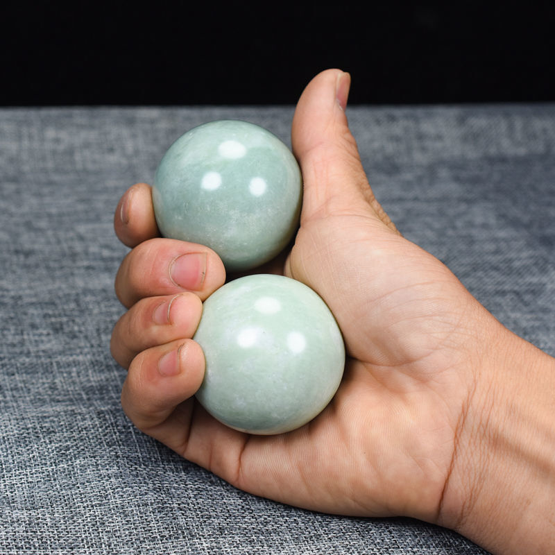 new精选天然玉石球手球按摩健身球儿童手握球女士卡尼拉有运费险50mm
