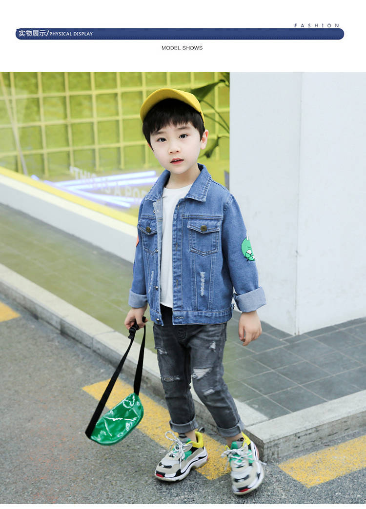 高品质男童秋冬季外套新款童装男童牛仔外套2021春秋新款中小童儿童