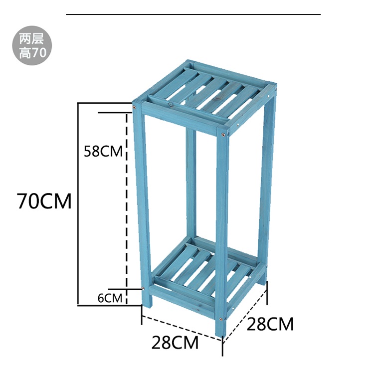 牧克斯实木四方家用阳台客厅室内多层多肉绿萝吊兰花架子防腐置物架两