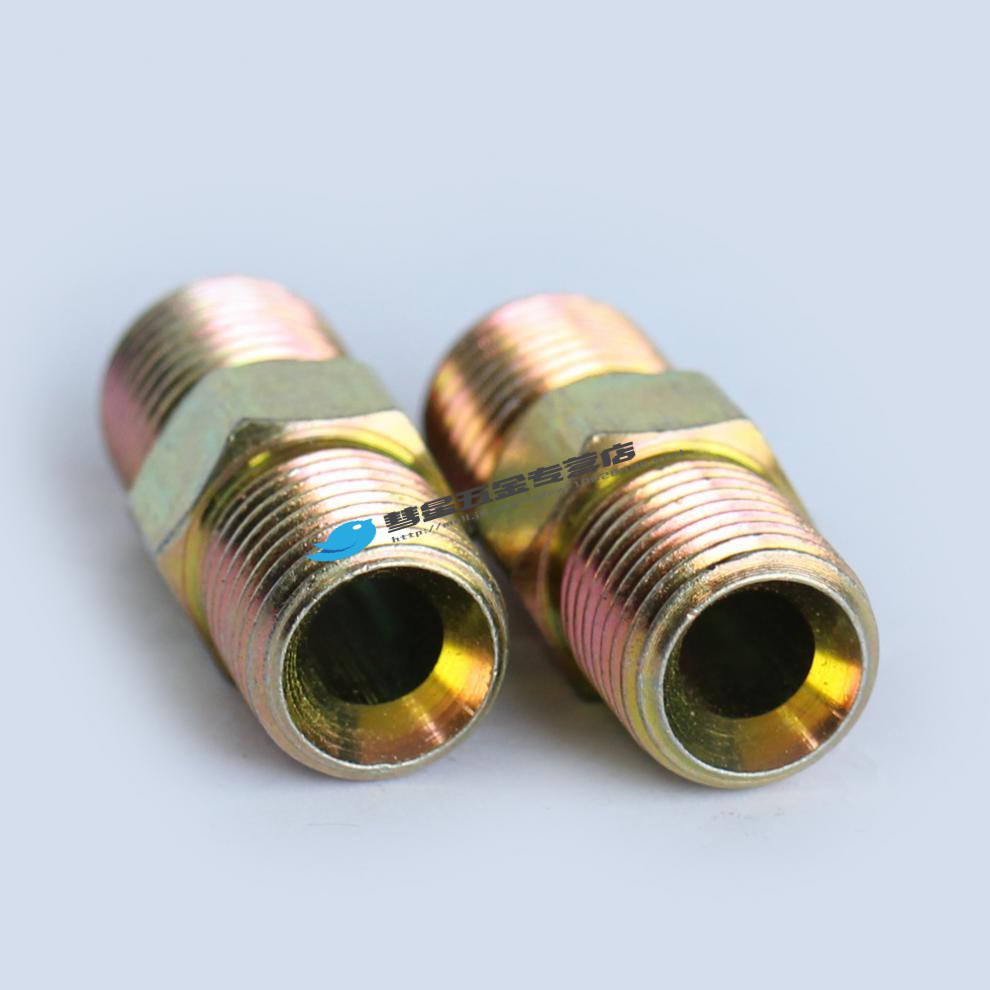 无气喷涂机配件英制1/4高压管高压软管对丝对接头螺丝连接头q 1/4转3