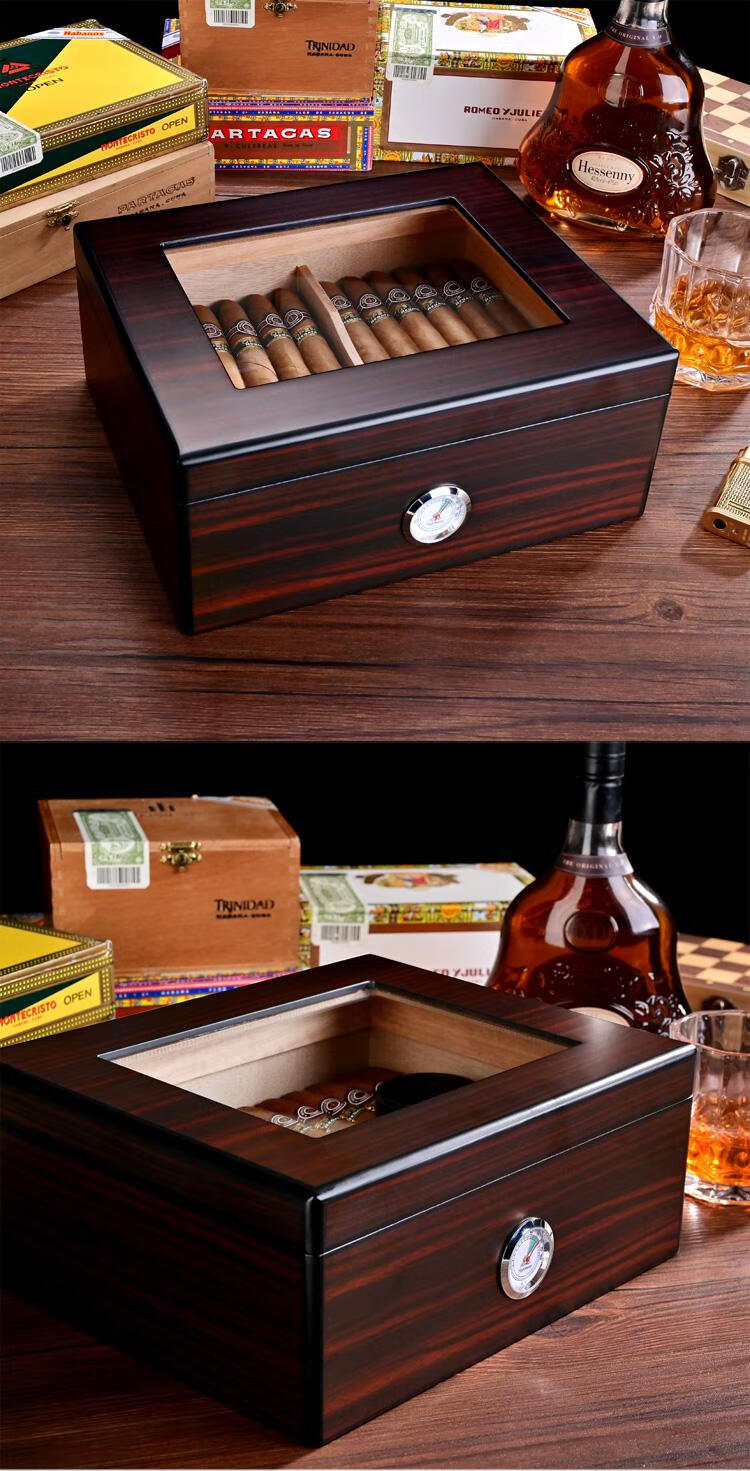 乐扣雪茄保湿盒雪茄盒古巴醇香雪松木雪茄保湿盒便携式带加湿器雪茄